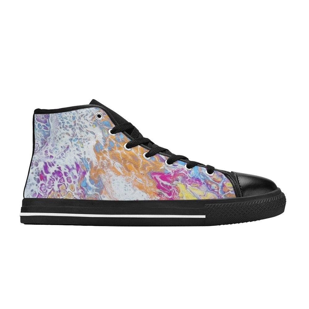 Radiant Bloom Women's Classic High Top Canvas Shoes (Model 017)