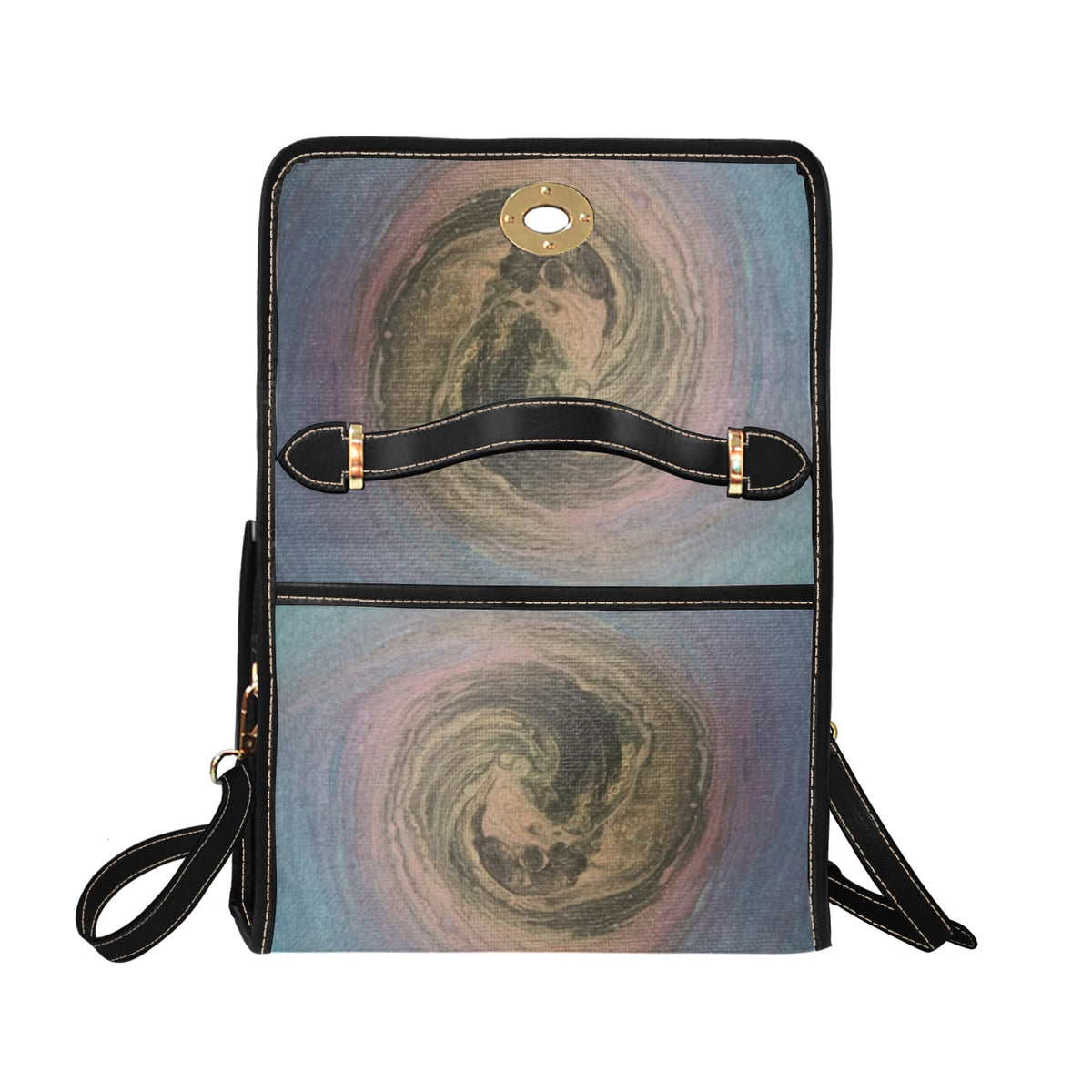 Moonstone Tide Canvas Handbag Waterproof Canvas Bag-Black