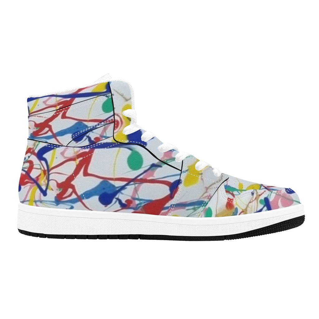 Paint Explosion Men's High Top Sneakers (Model 20042)