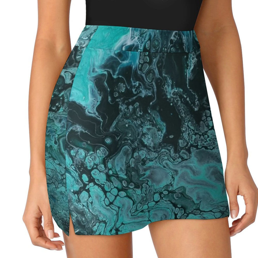 Jade Embers Anti-Emptied A-Line Skirt with Pocket