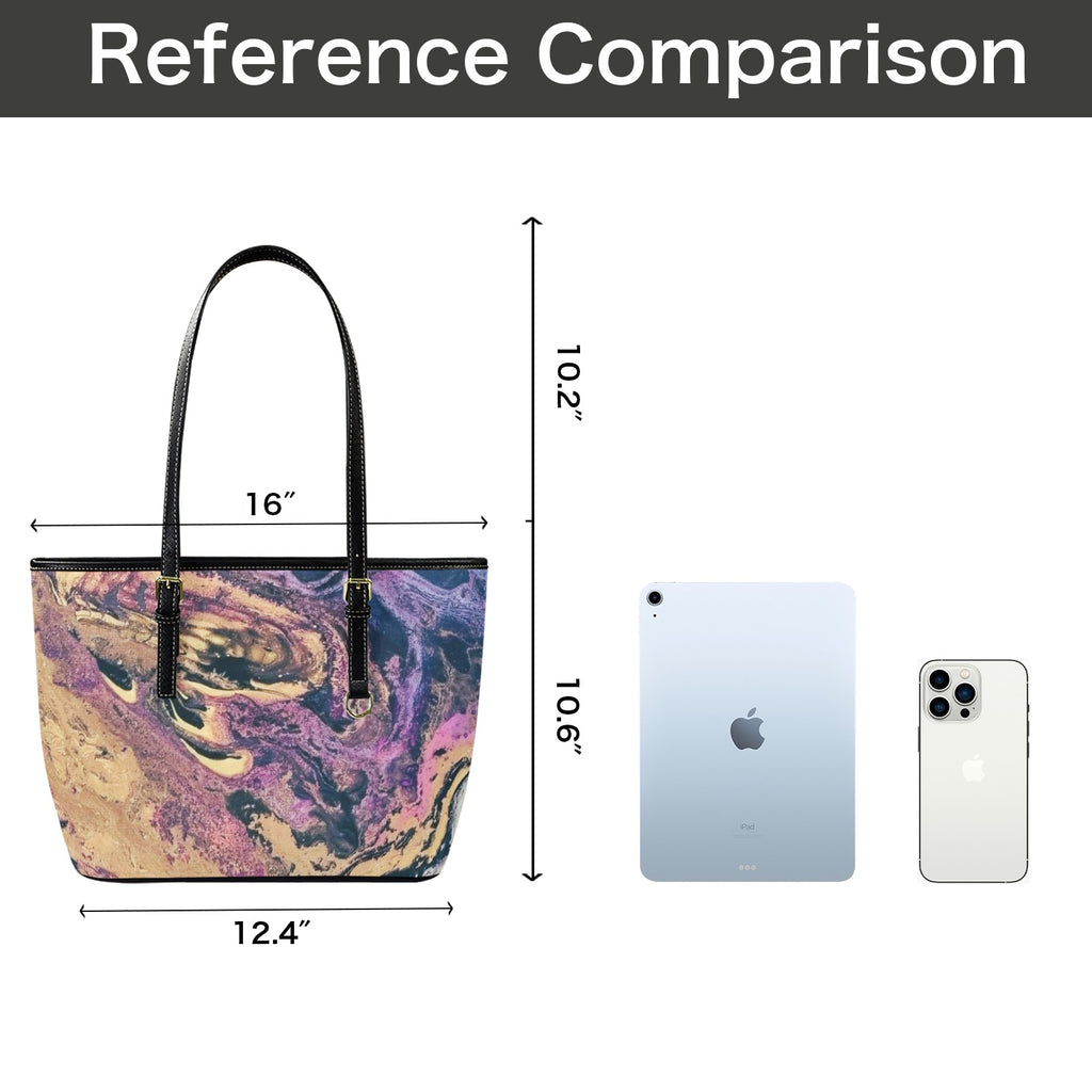 Volcano Explosion Tote Bag Leather Tote Bag-Small (Front&Back Printing) (1651)