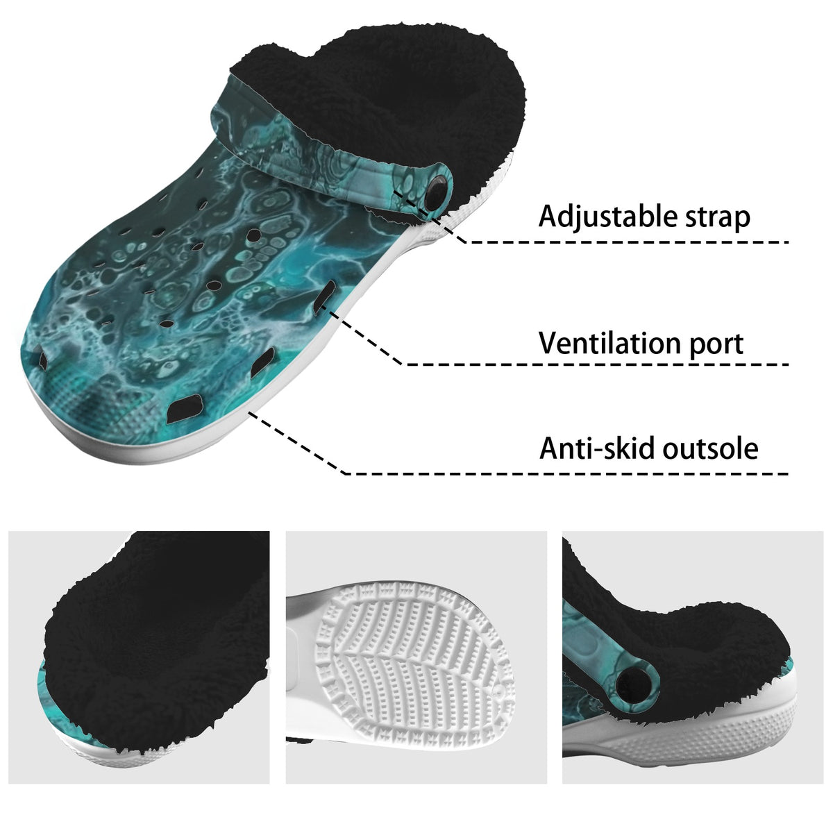 Ocean Depths Fleece-Lined Clogs