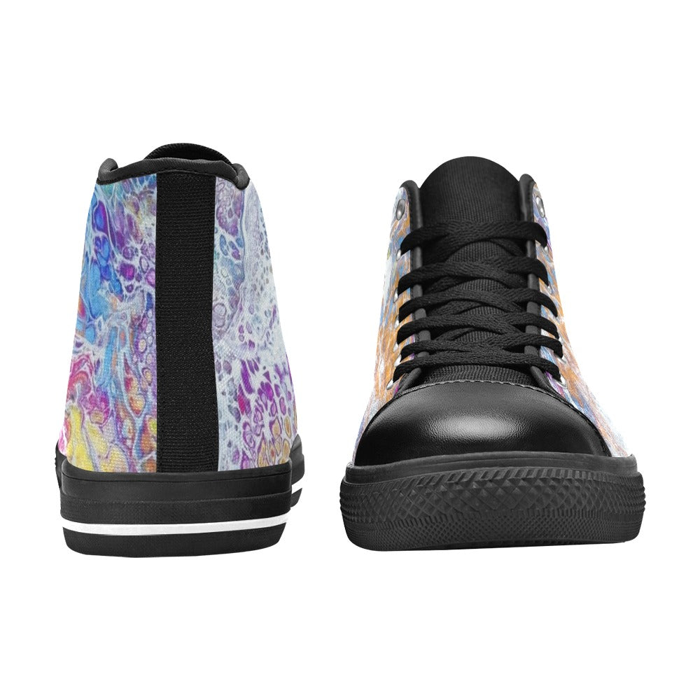 Radiant Bloom Women's Classic High Top Canvas Shoes (Model 017)