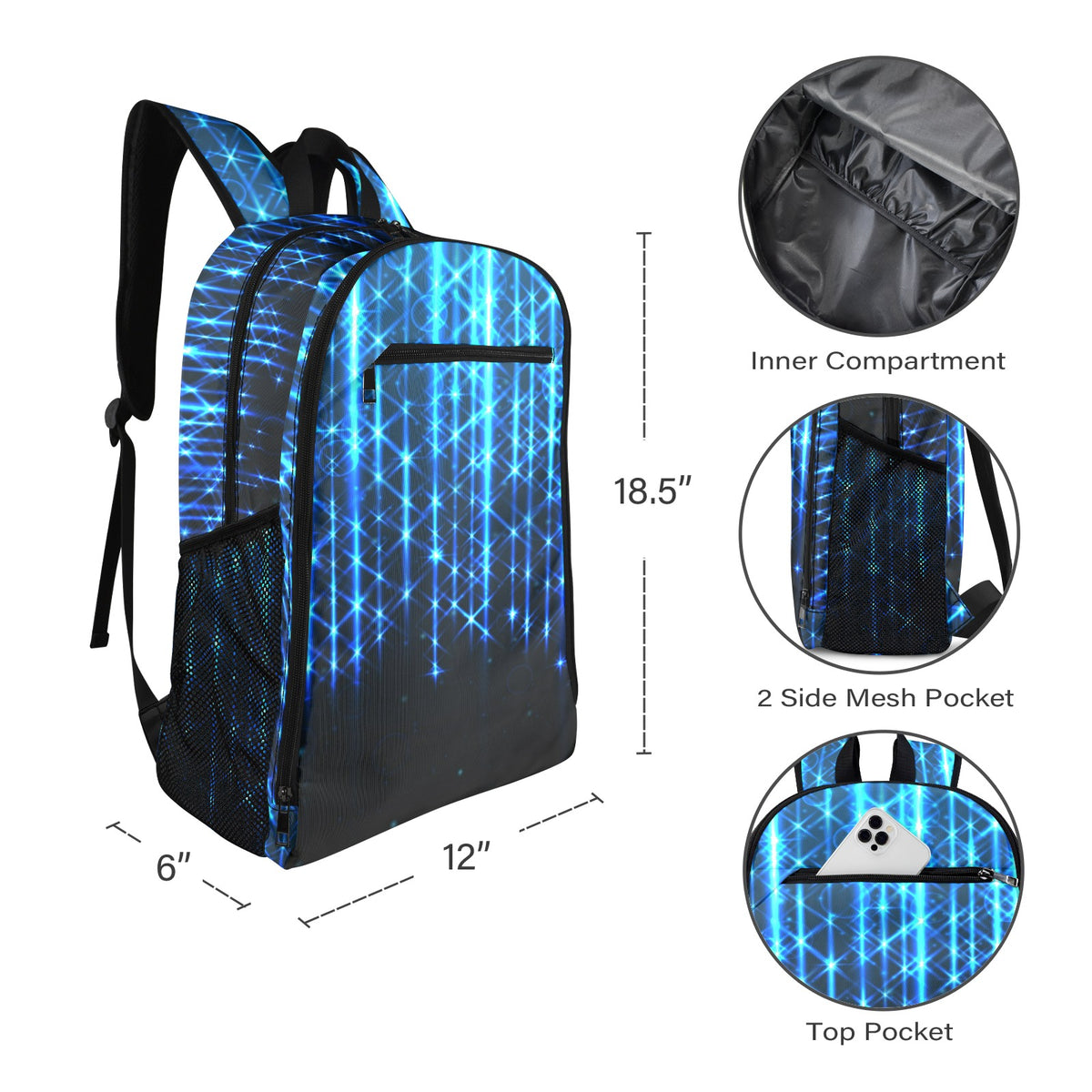Sapphire Rain Backpack All Over Print Leisure Baby Backpack