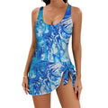 Blue Water Women's One Piece Skirted Swimsuit (Model S54)