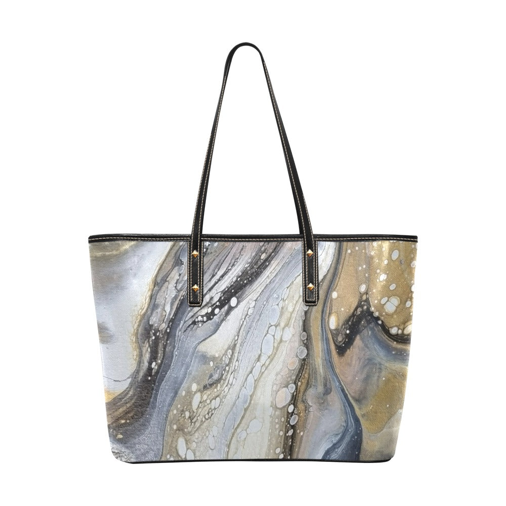 Pear Oyster Chic Leather Tote Bag (Model 1709)