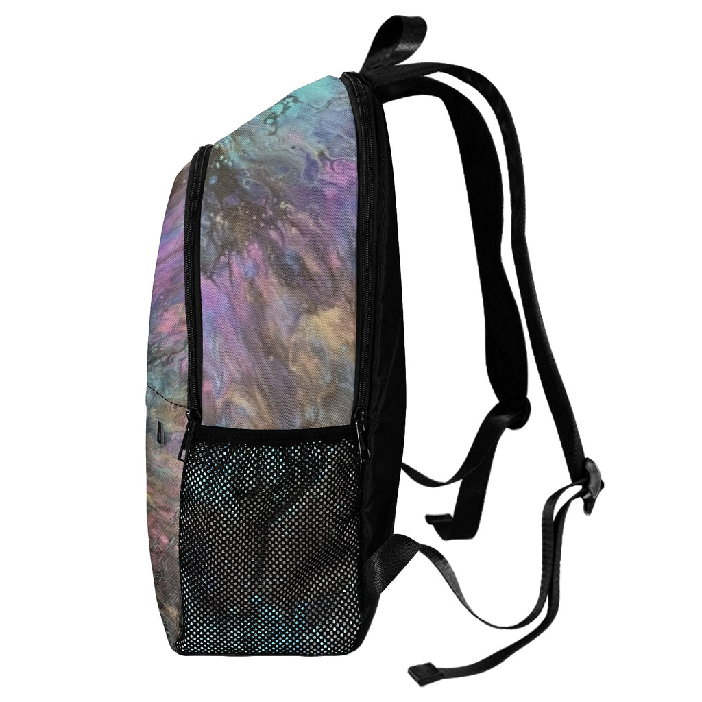 Paint Splash Fabric Backpack with Side Mesh Pockets (Model 1659)