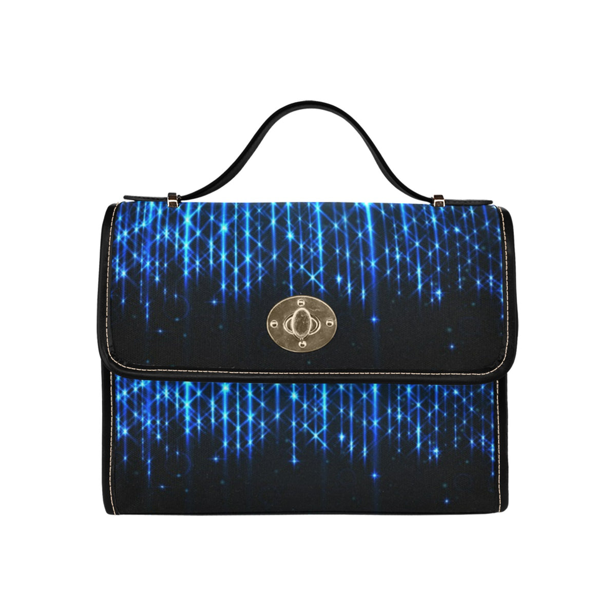 Elegant Blue Sapphire Hand Bag - Elegant and Waterproof Canvas Bag-Black