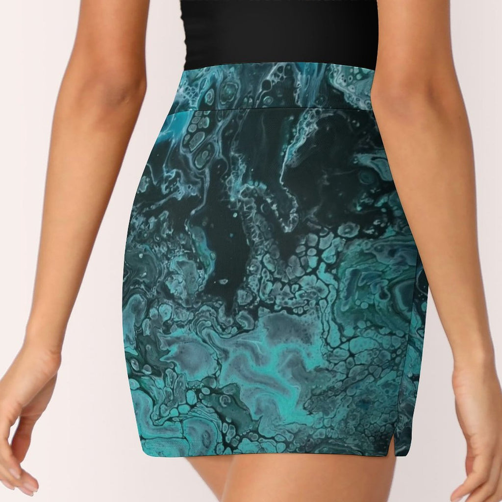 Jade Embers Anti-Emptied A-Line Skirt with Pocket