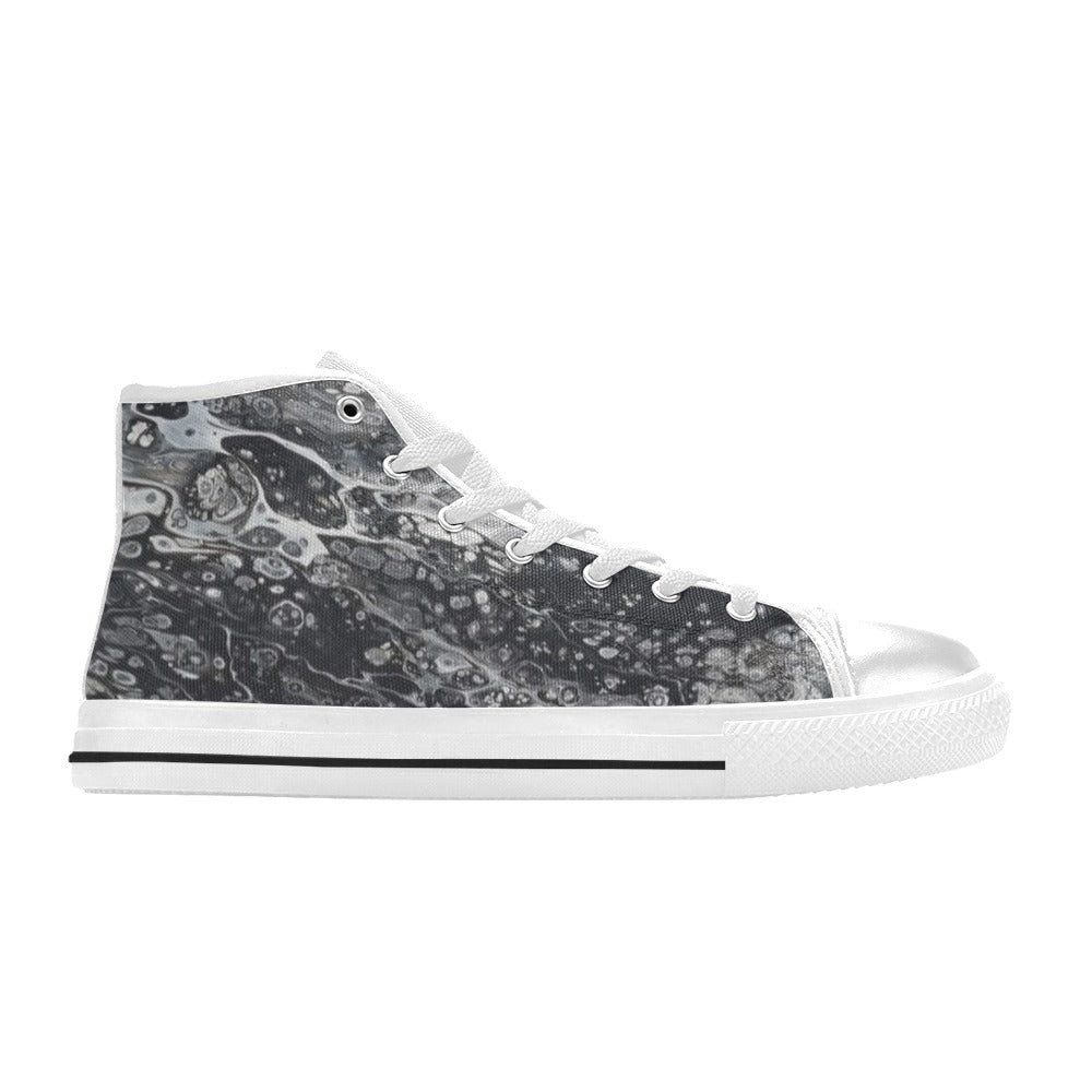 Silver Tide Men’s Classic High Top Canvas Shoes (Model 017)