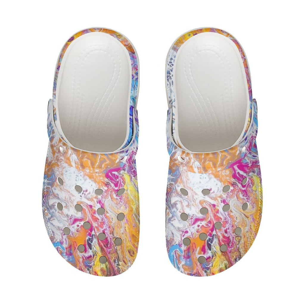 Paint Splash Women’s Raised-Heel Clogs