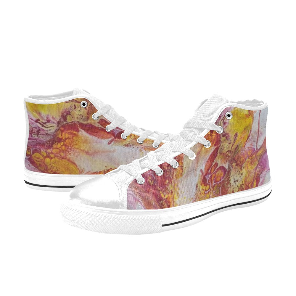Sunshine Rose Women's High Top Canvas Sneakers