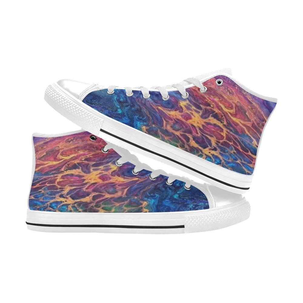 Volcano Dawn Women's High Top Canvas Shoes