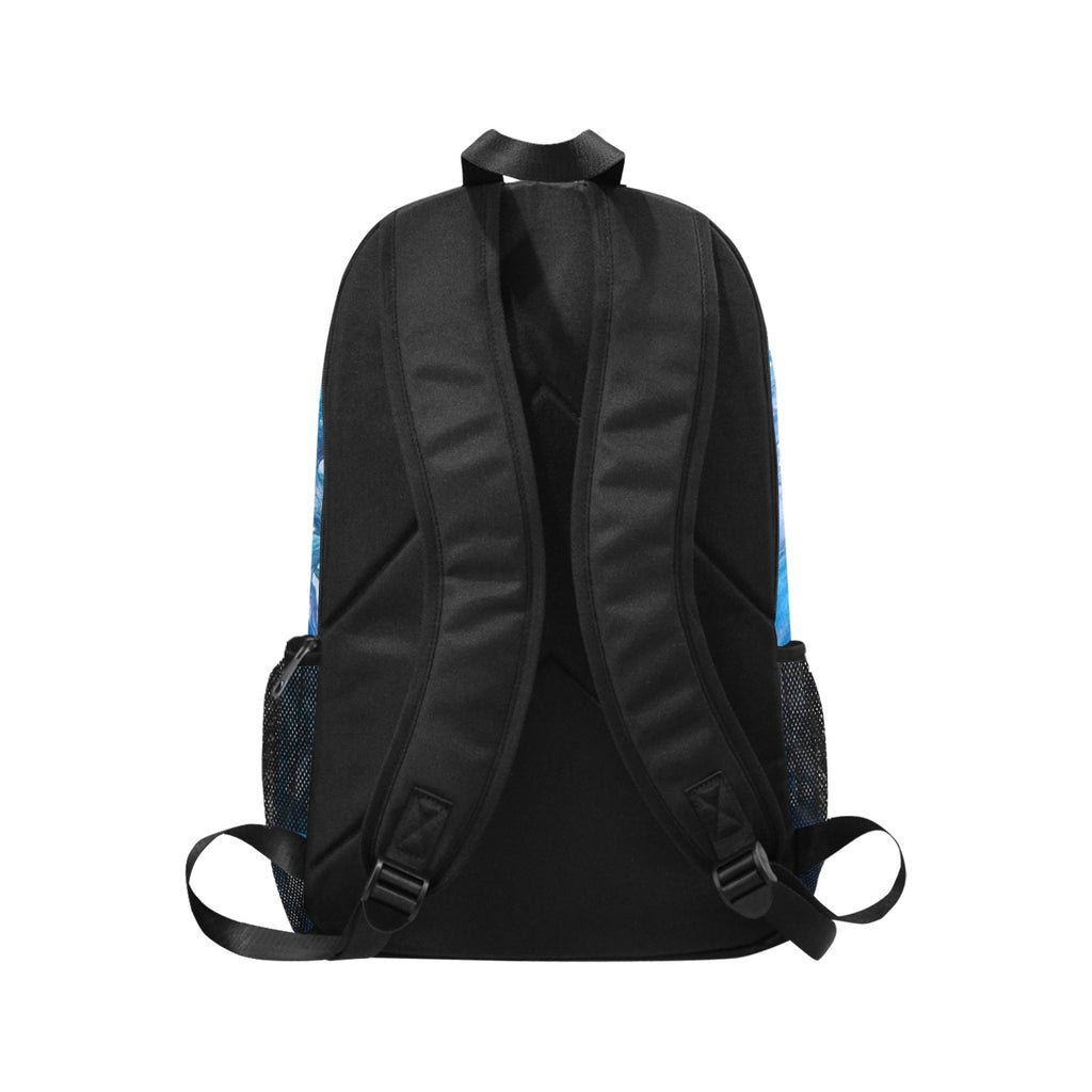 Blue Bubbles Fabric Backpack with Side Mesh Pockets (Model 1659)