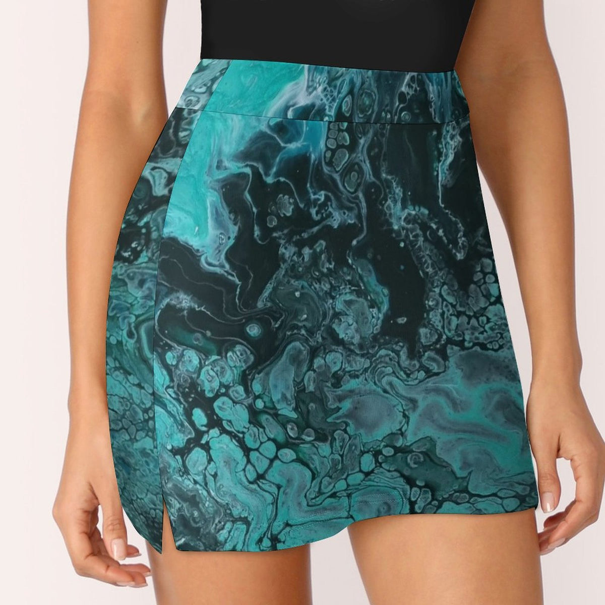 Jade Embers Anti-Emptied A-Line Skirt with Pocket