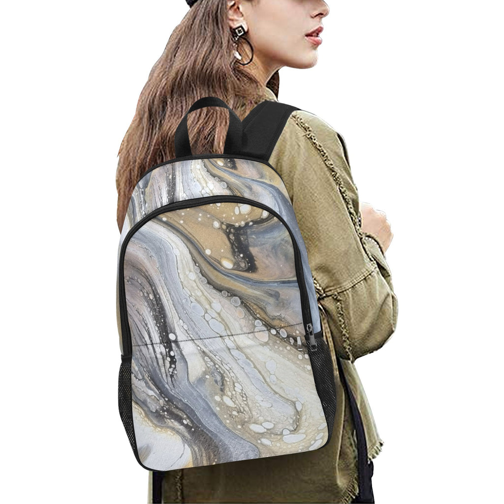 Oyster Drift Backpack Fabric Backpack with Side Mesh Pockets (Model 1659)