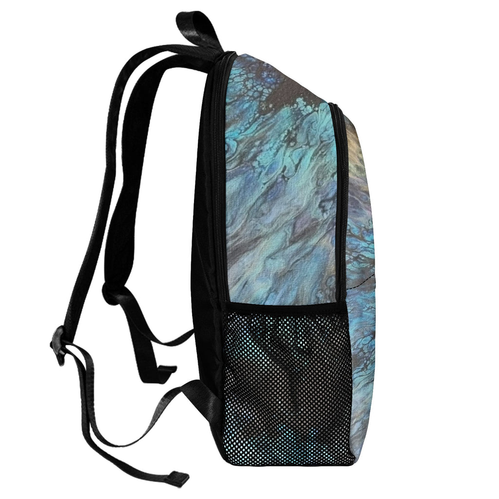 Paint Splash Fabric Backpack with Side Mesh Pockets (Model 1659)