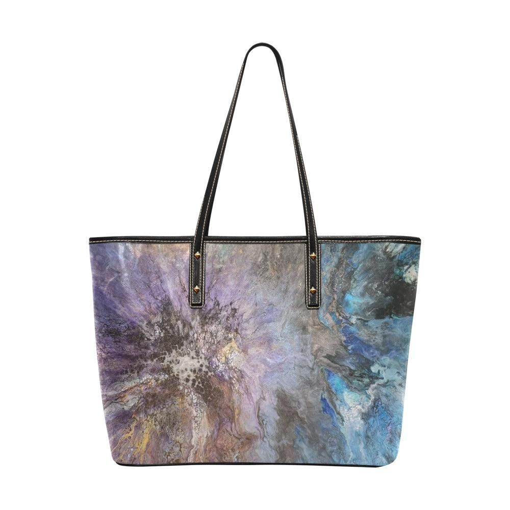 Between Worlds Chic Leather Tote Bag (Model 1709)