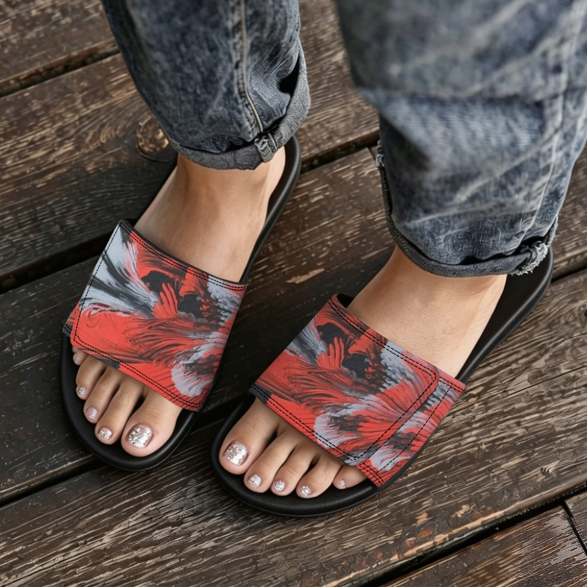 Red Splash Women's Velcro Slide Sandals