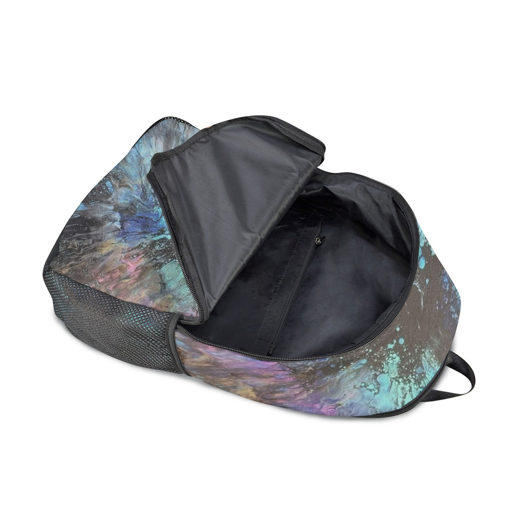 Paint Splash Fabric Backpack with Side Mesh Pockets (Model 1659)