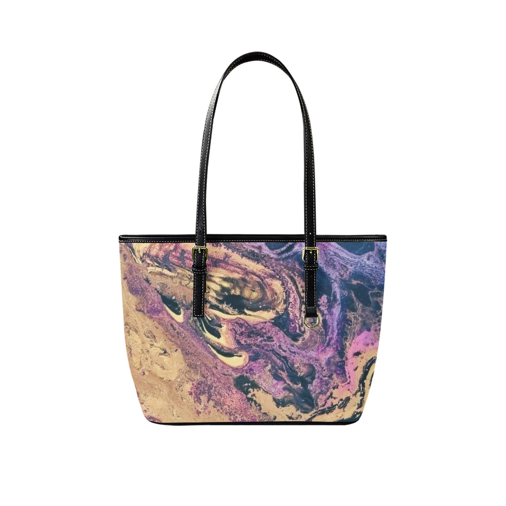 Volcano Explosion Tote Bag Leather Tote Bag-Small (Front&Back Printing) (1651)
