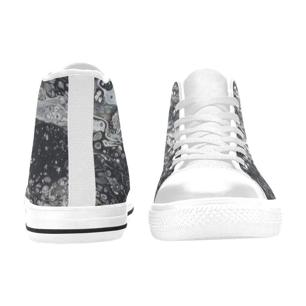 Silver Tide Men’s Classic High Top Canvas Shoes (Model 017)