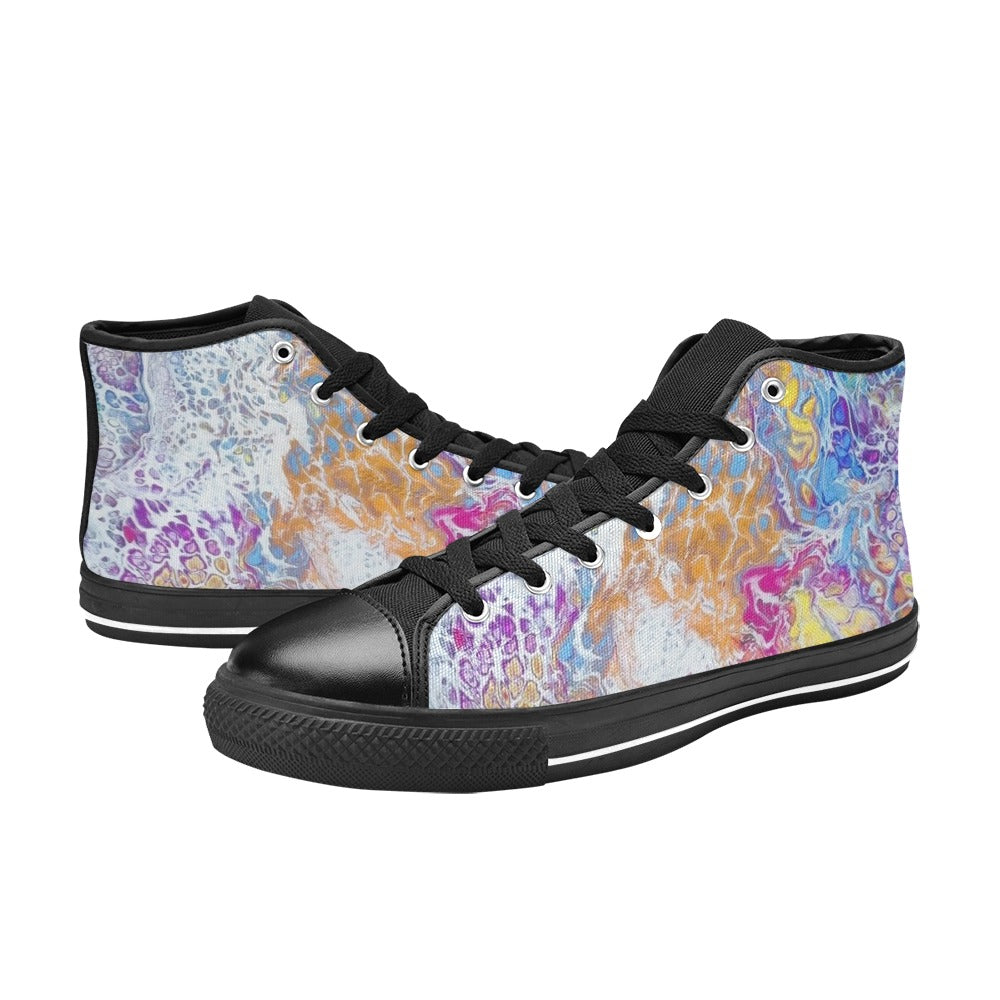 Radiant Bloom Women's Classic High Top Canvas Shoes (Model 017)