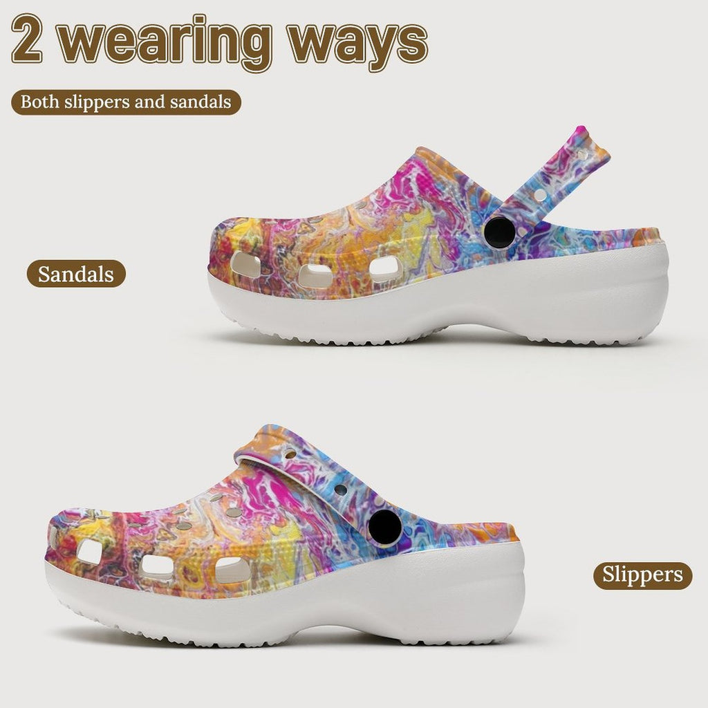 Paint Splash Women’s Raised-Heel Clogs