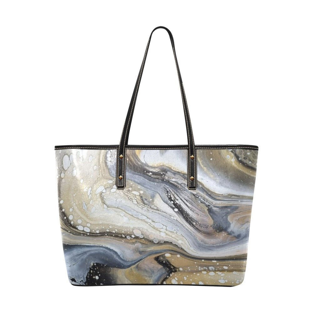 Pear Oyster Chic Leather Tote Bag (Model 1709)
