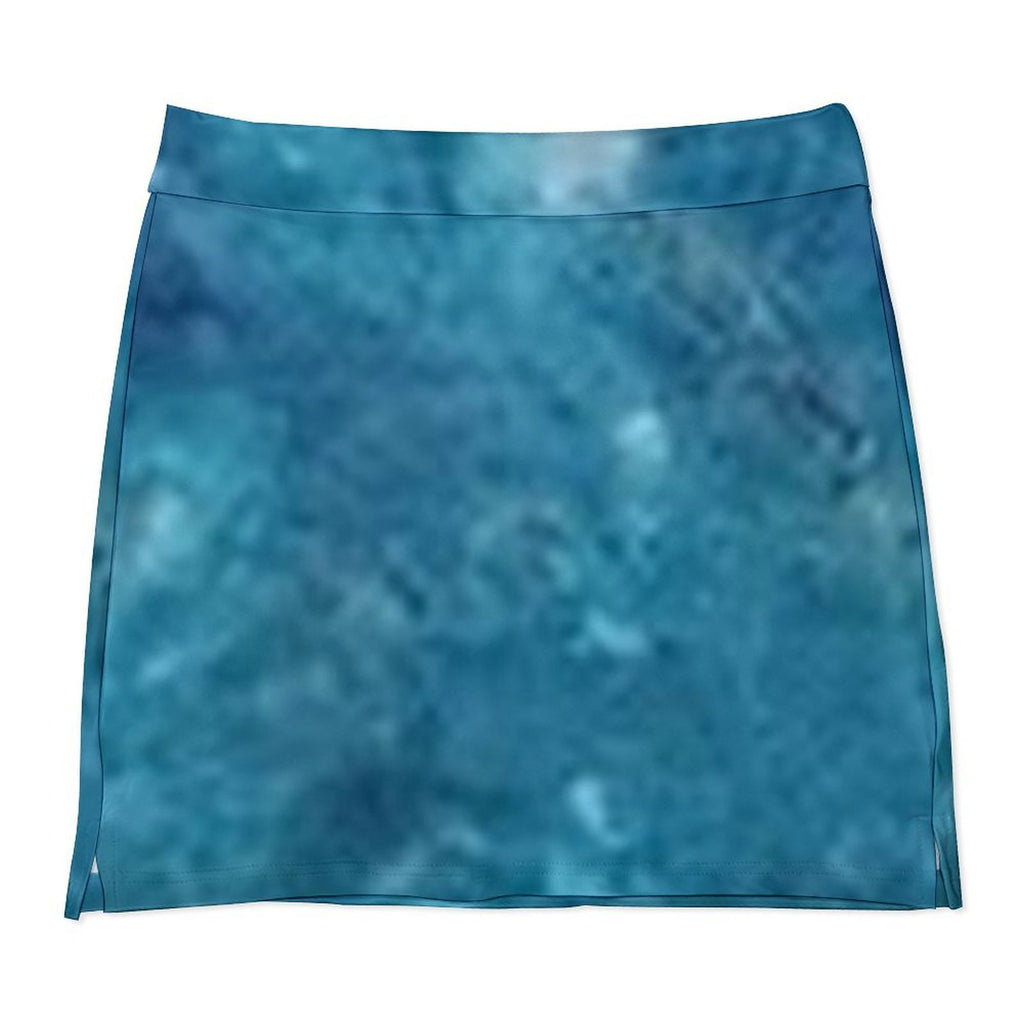 Water Hue Anti-Emptied A-Line Skirt with Pocket