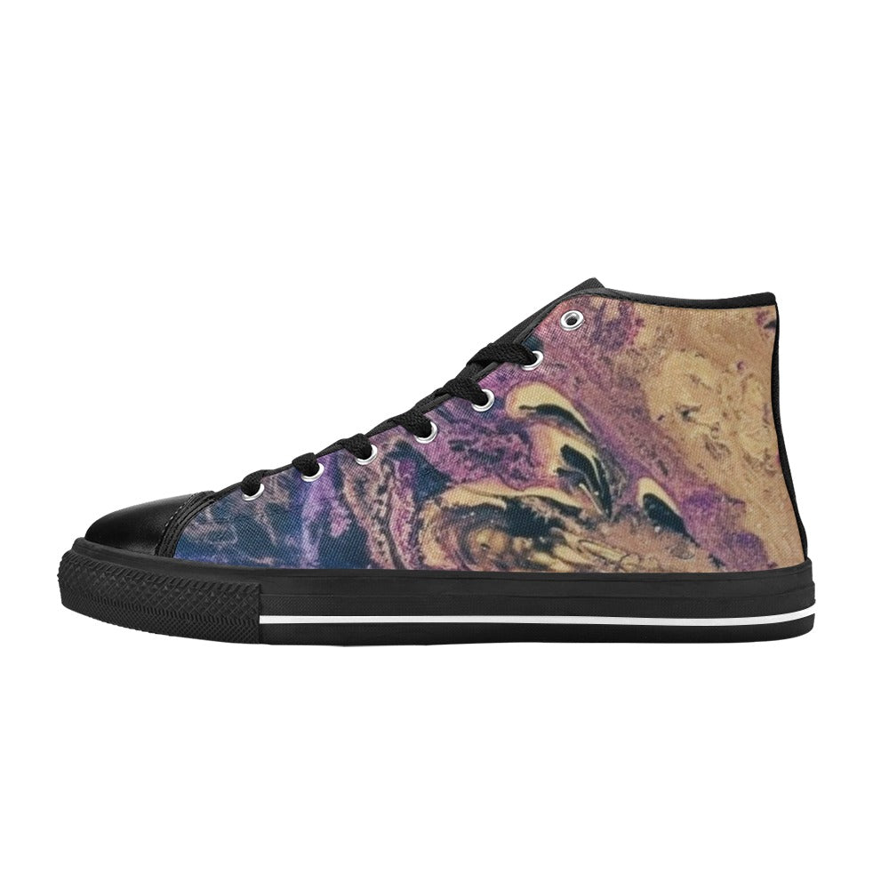 Volcano Explosion Women's High Top Canvas Shoes