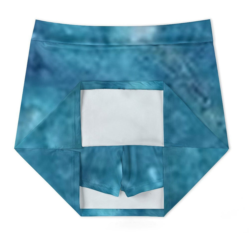 Water Hue Anti-Emptied A-Line Skirt with Pocket