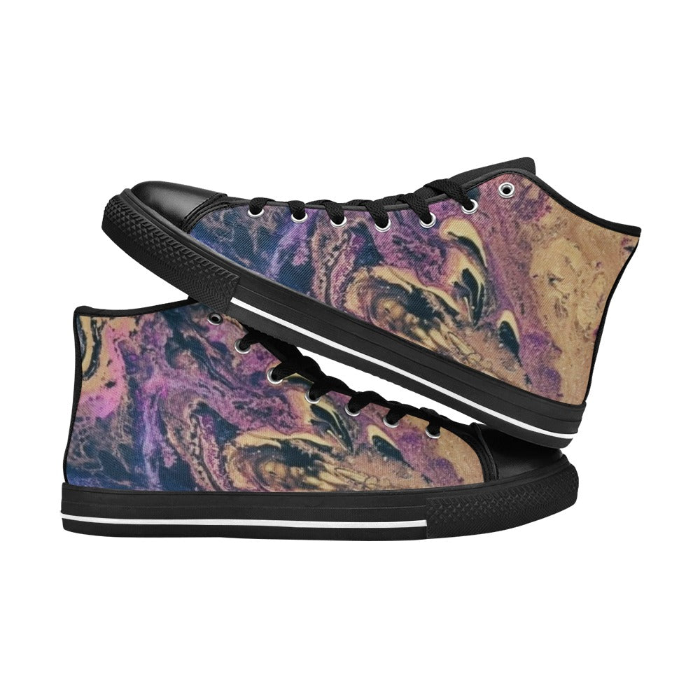 Volcano Explosion Women's High Top Canvas Shoes