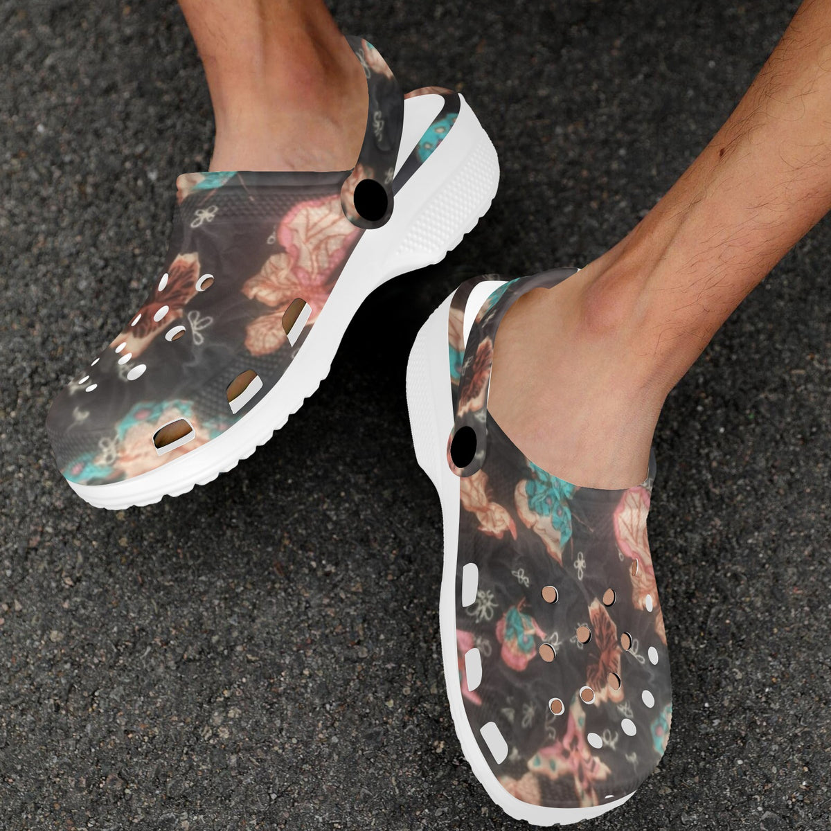 Midnight Bloom Clogs