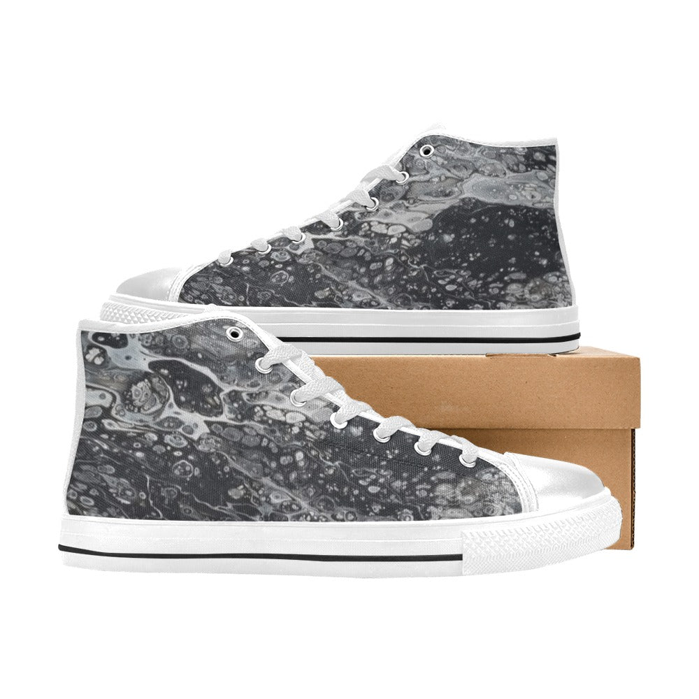 Silver Tide Men’s Classic High Top Canvas Shoes (Model 017)