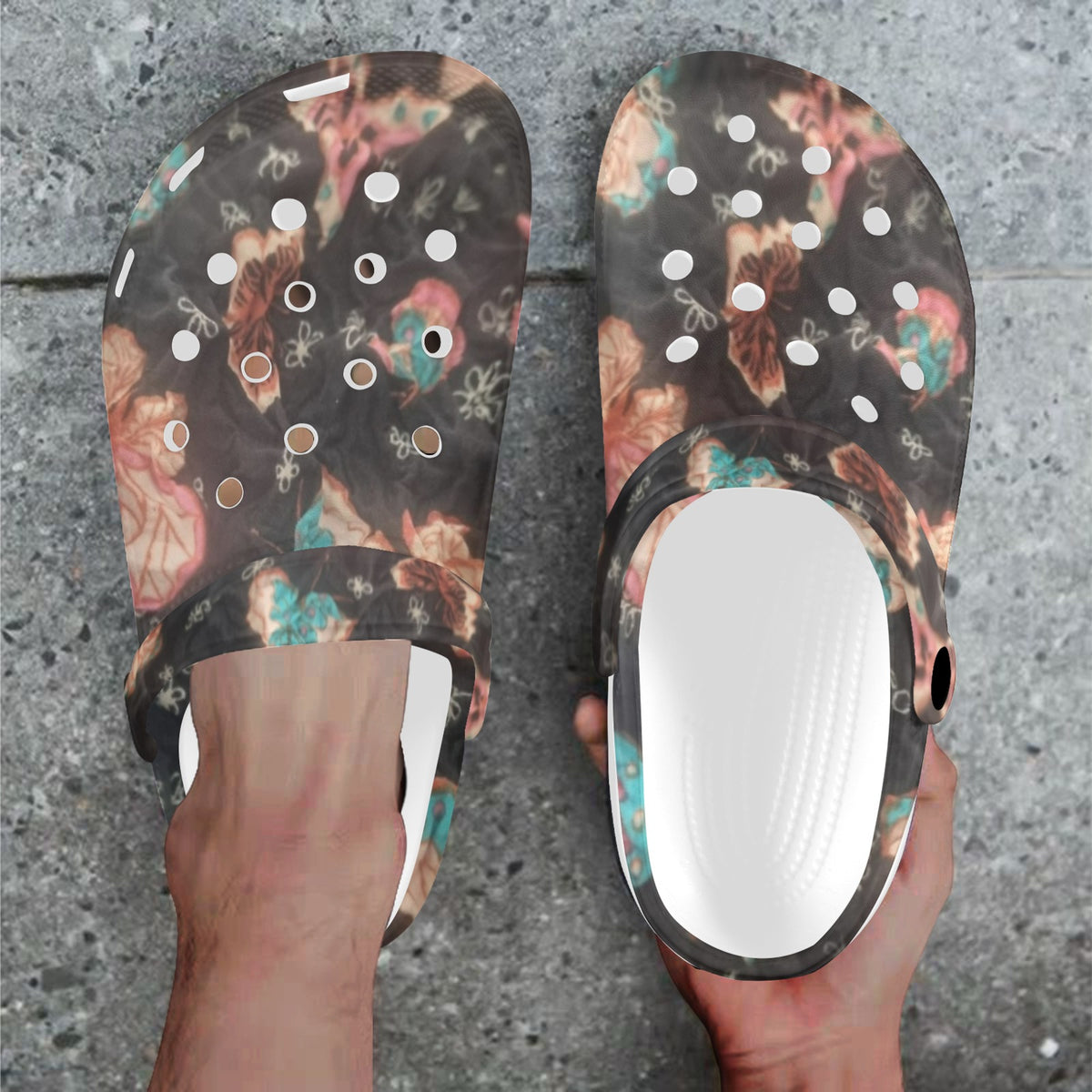 Midnight Bloom Clogs