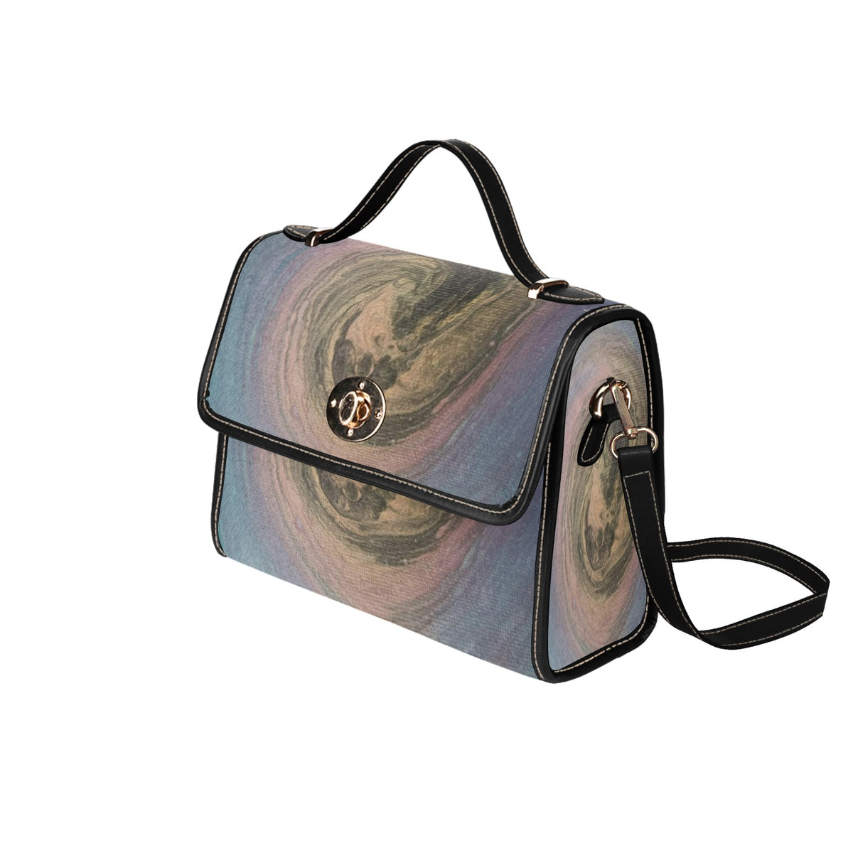 Moonstone Tide Canvas Handbag Waterproof Canvas Bag-Black