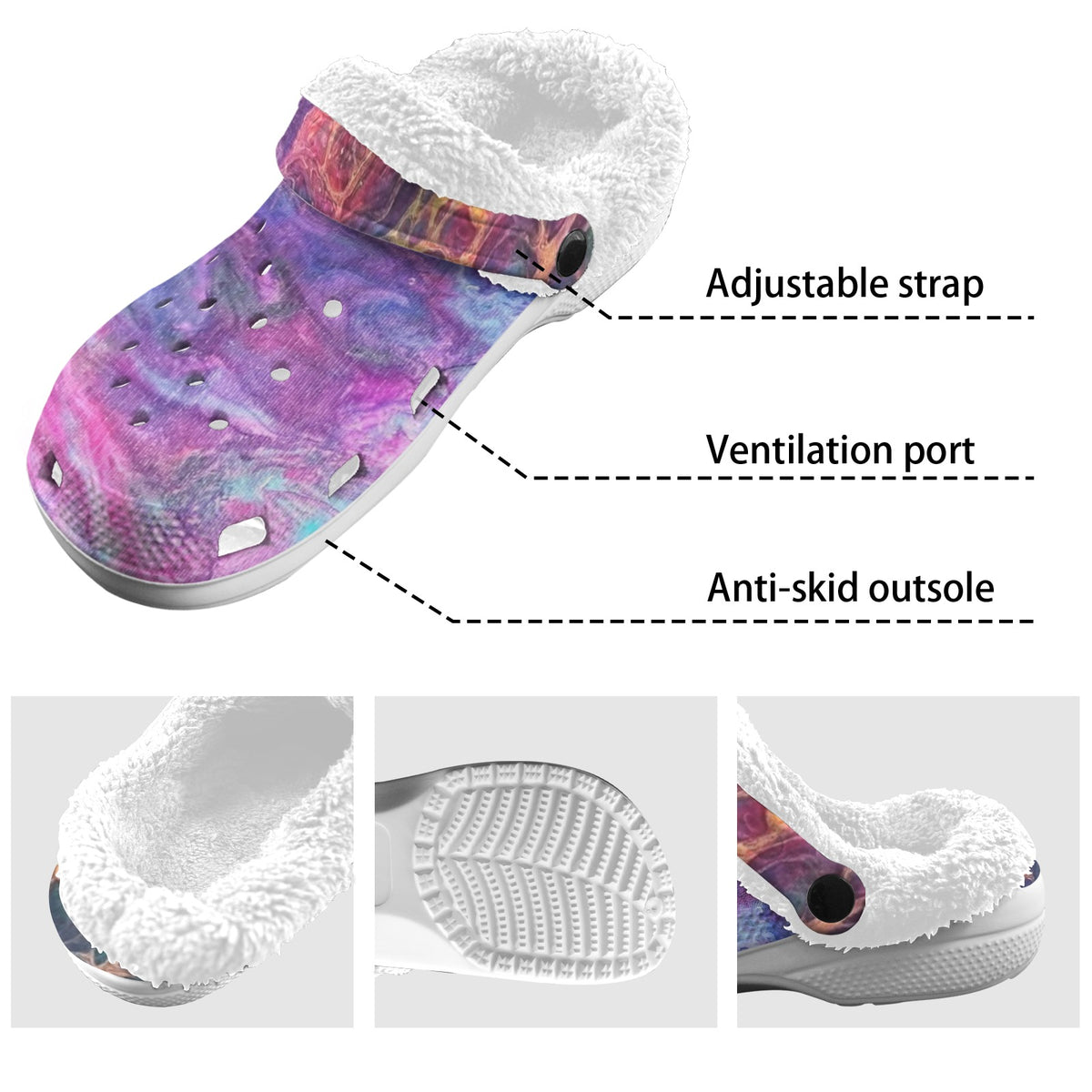 Lilac Dream Fleece-Lined Clogs