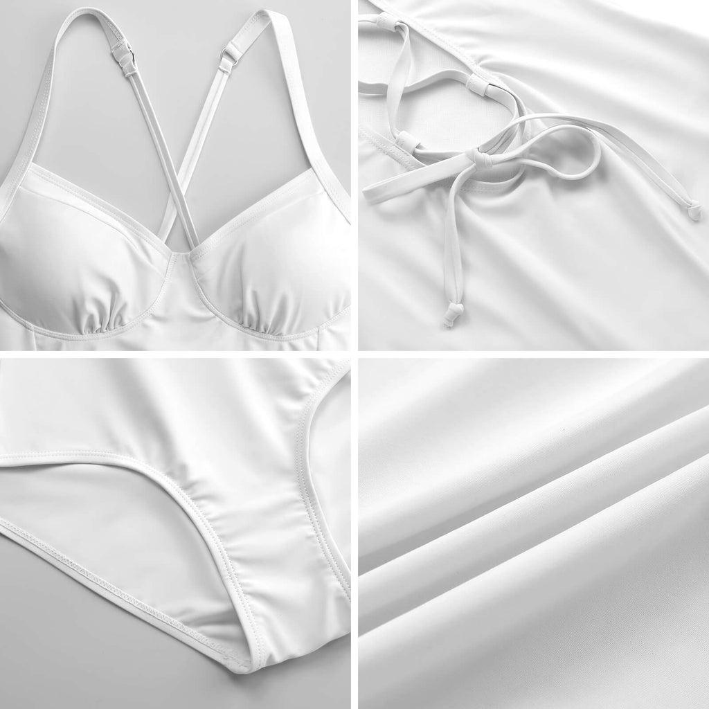 Sapphire Rain Swimsuit - Full Design Criss Cross Back One Piece