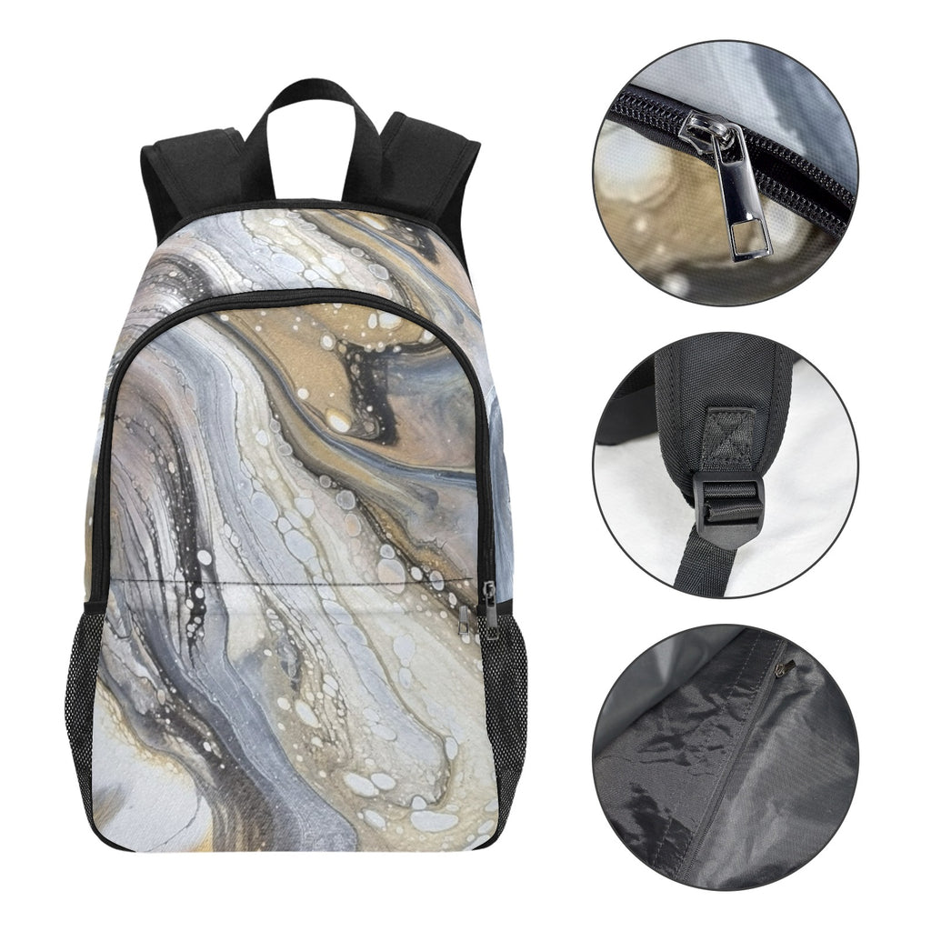 Oyster Drift Backpack Fabric Backpack with Side Mesh Pockets (Model 1659)