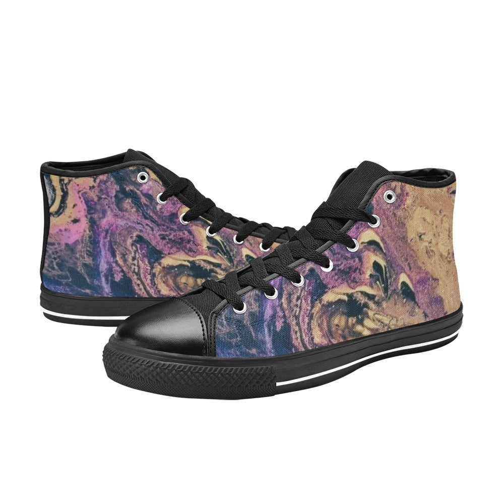 Volcano Explosion Women's High Top Canvas Shoes
