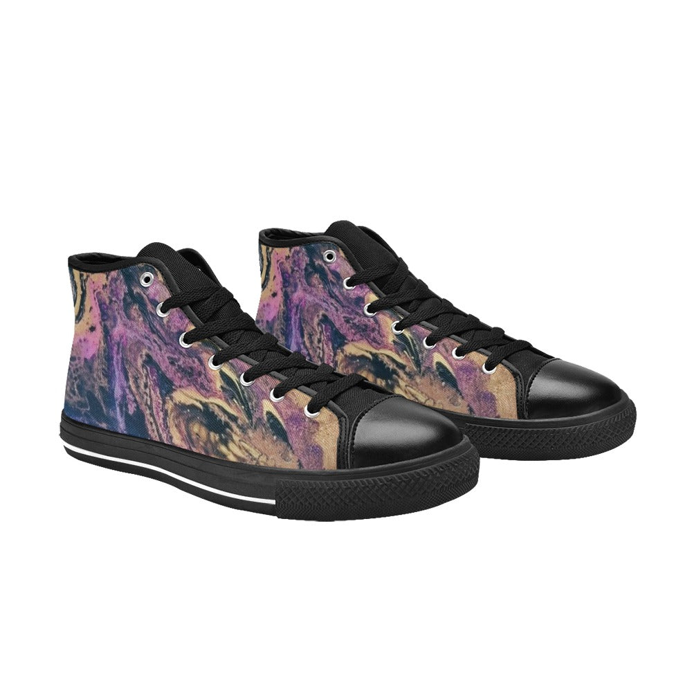 Volcano Explosion Women's High Top Canvas Shoes
