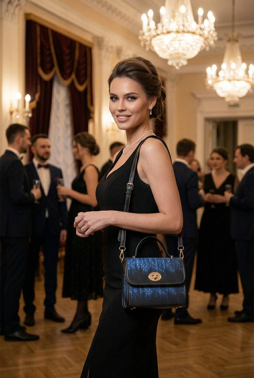 Blue Sapphire Evening Bag - Shoulder Strap