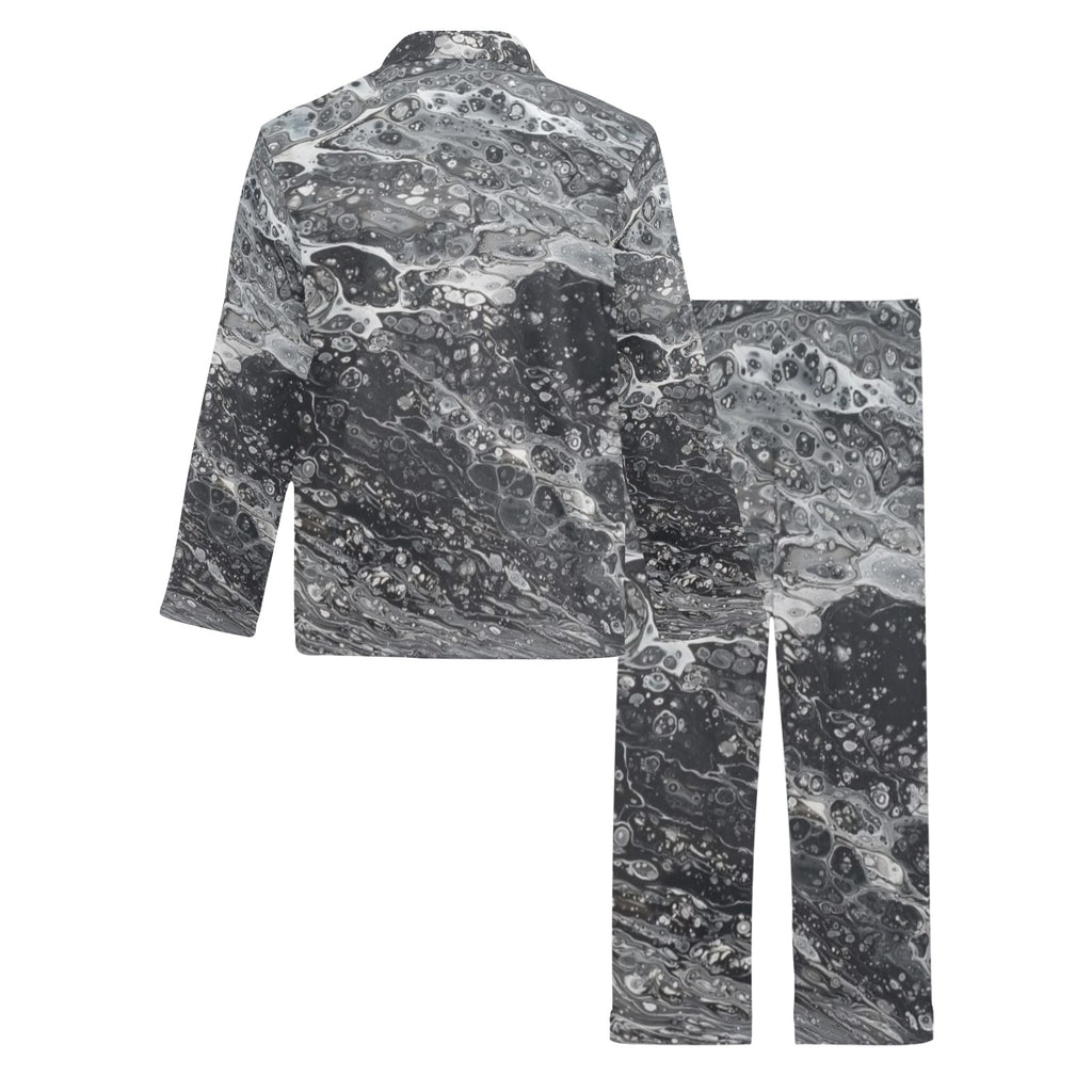 Silver Tide Men's V-Neck Long Pajama Set