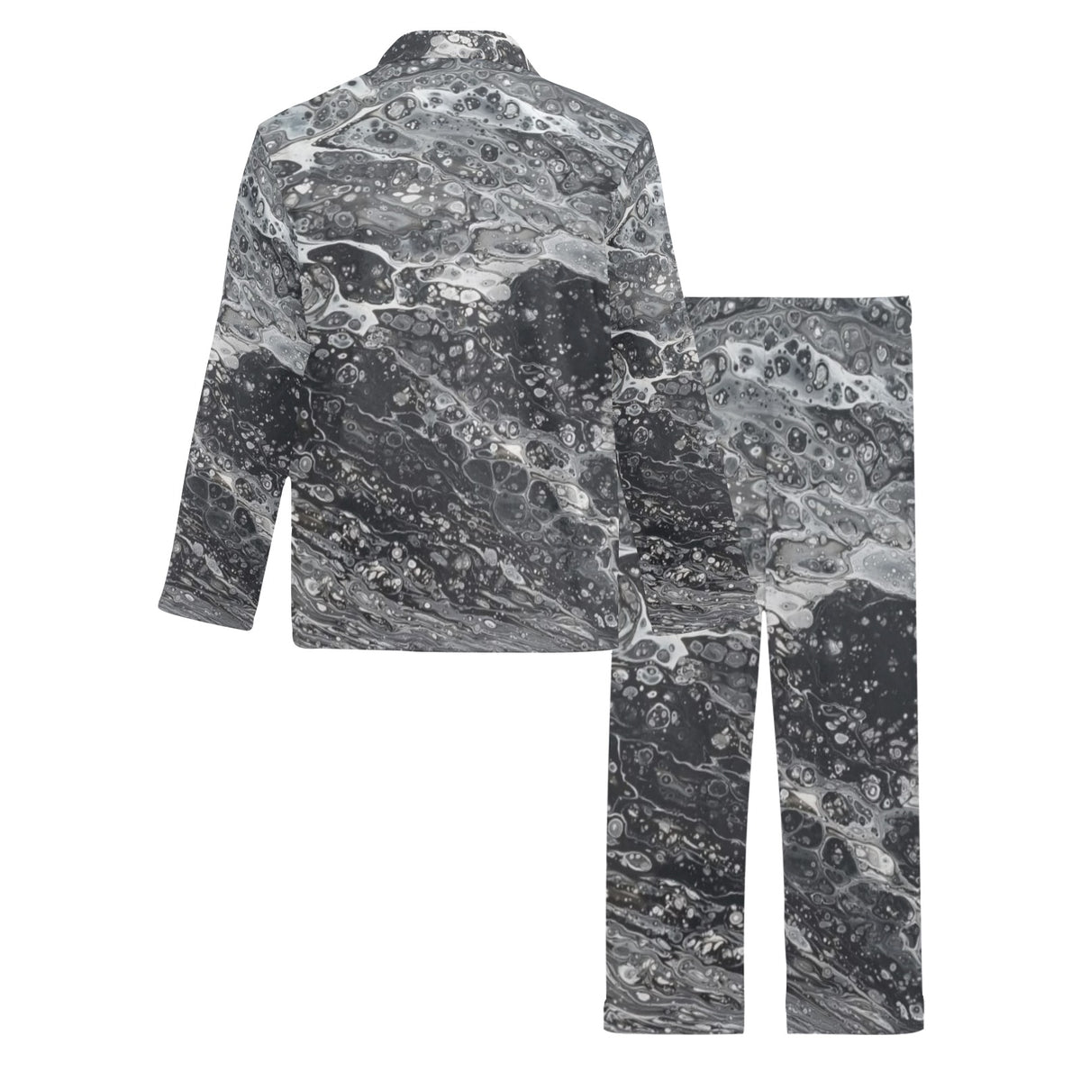 Silver Tide Men's V-Neck Long Pajama Set