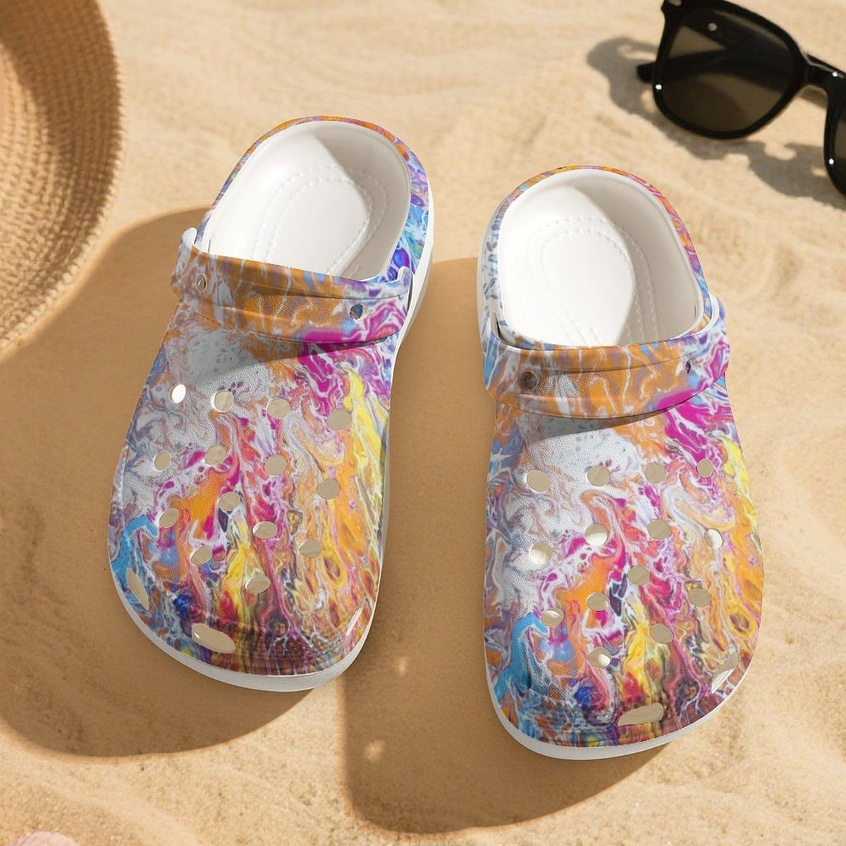 Paint Splash Women’s Raised-Heel Clogs