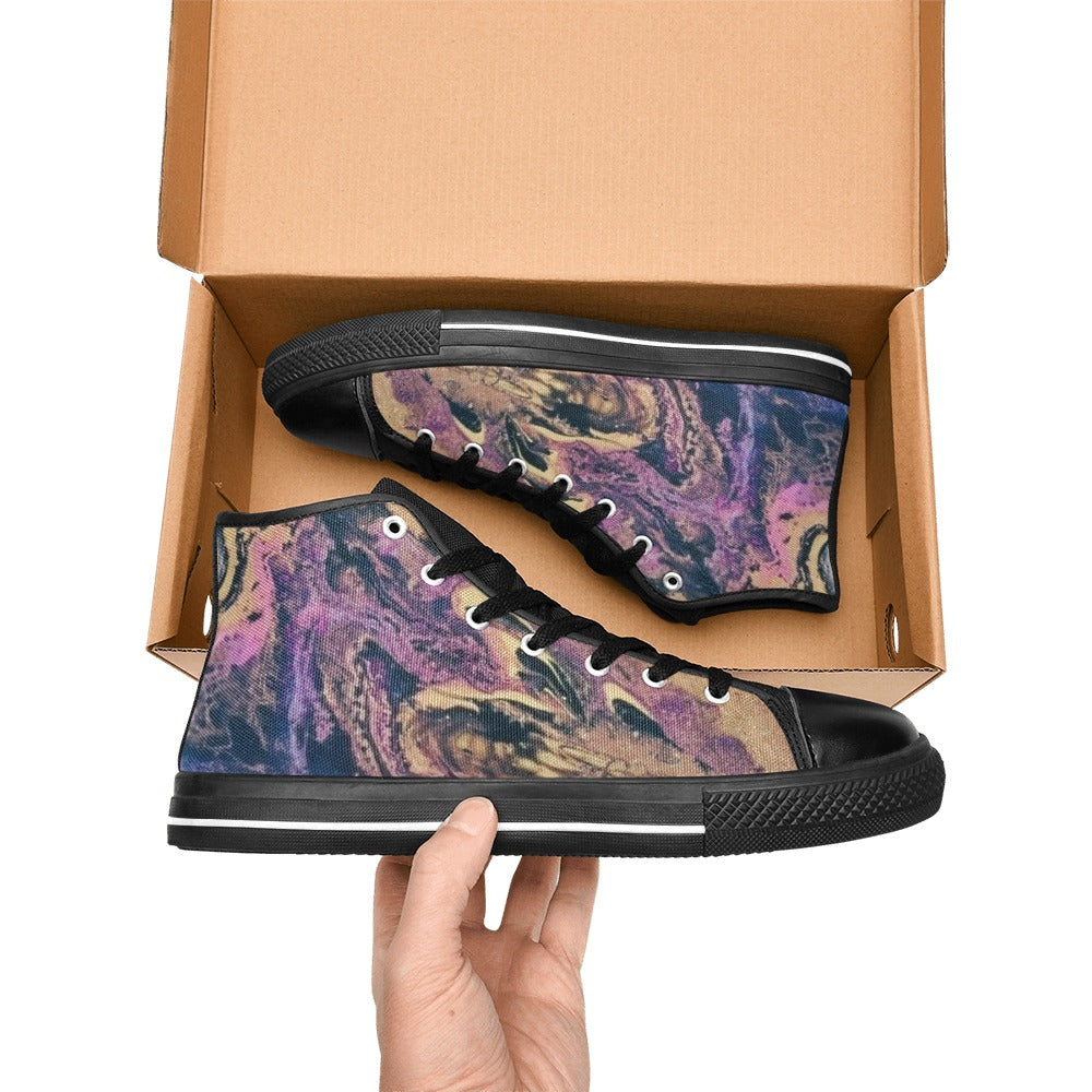Volcano Explosion Women's High Top Canvas Shoes
