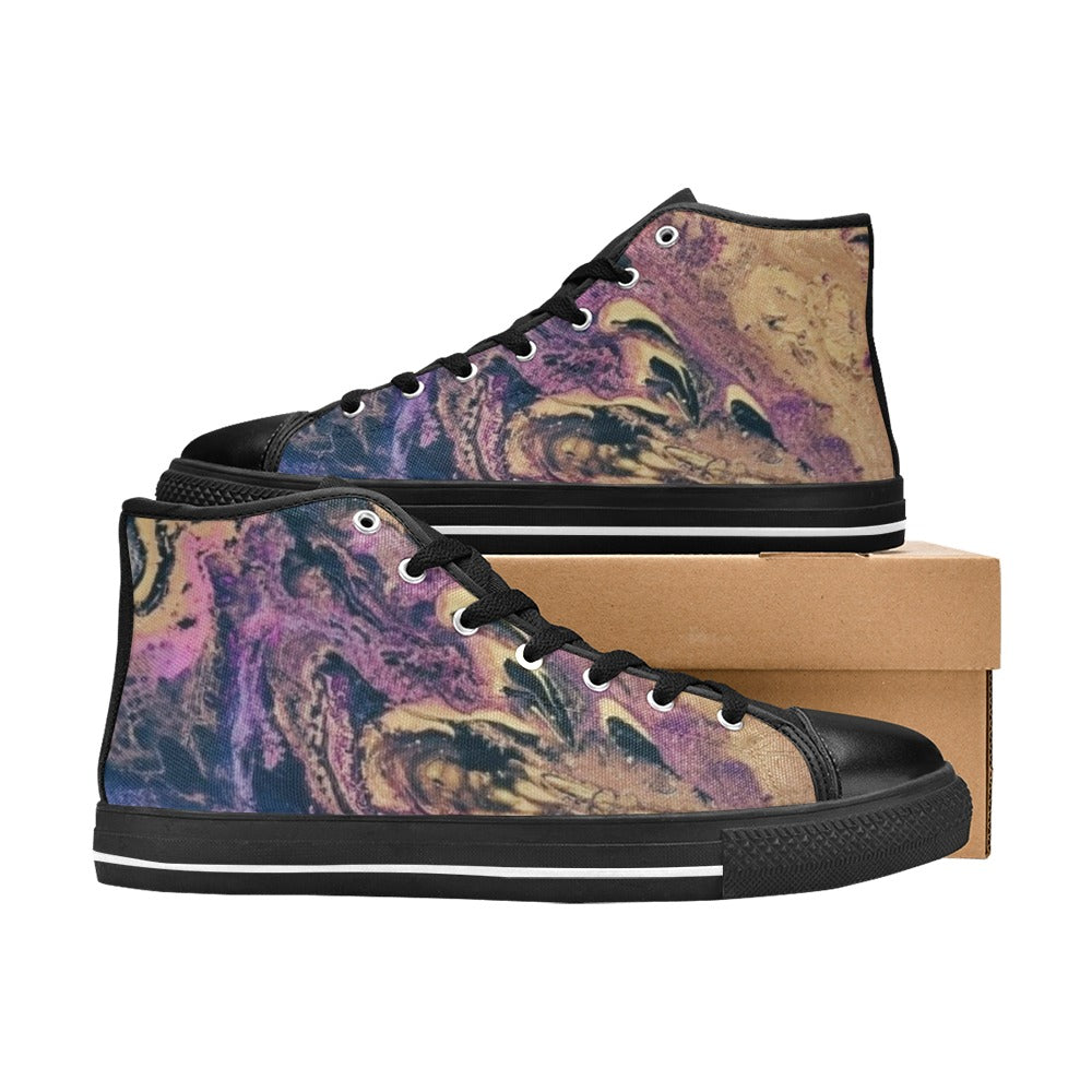 Volcano Explosion Women's High Top Canvas Shoes