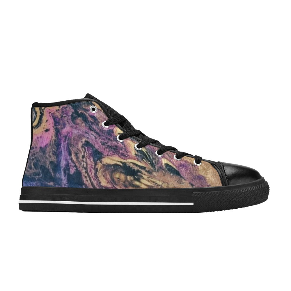Volcano Explosion Women's High Top Canvas Shoes