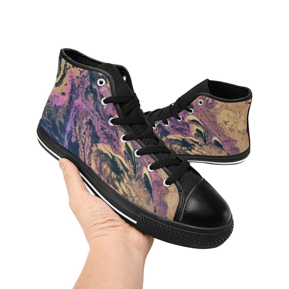 Volcano Explosion Women's High Top Canvas Shoes